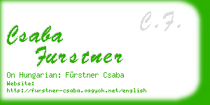 csaba furstner business card